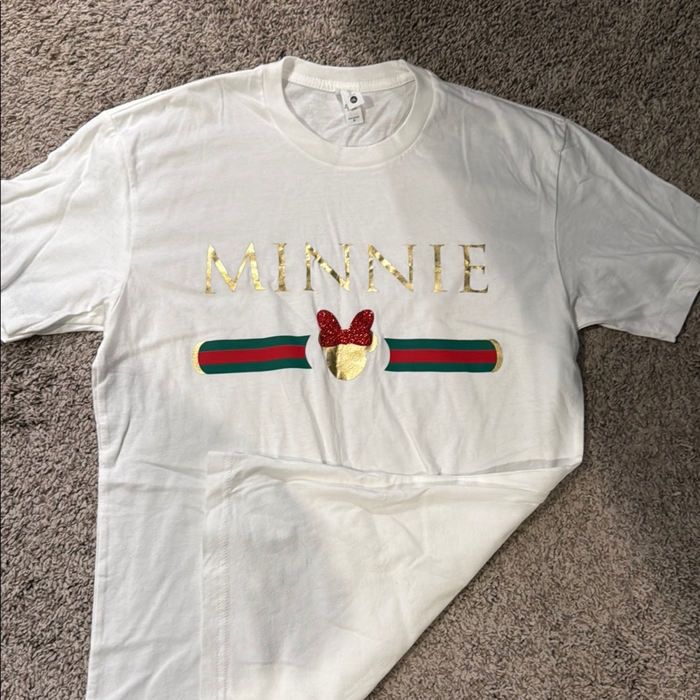 Next Level Apparel White and Gold Short Sleeve Tee